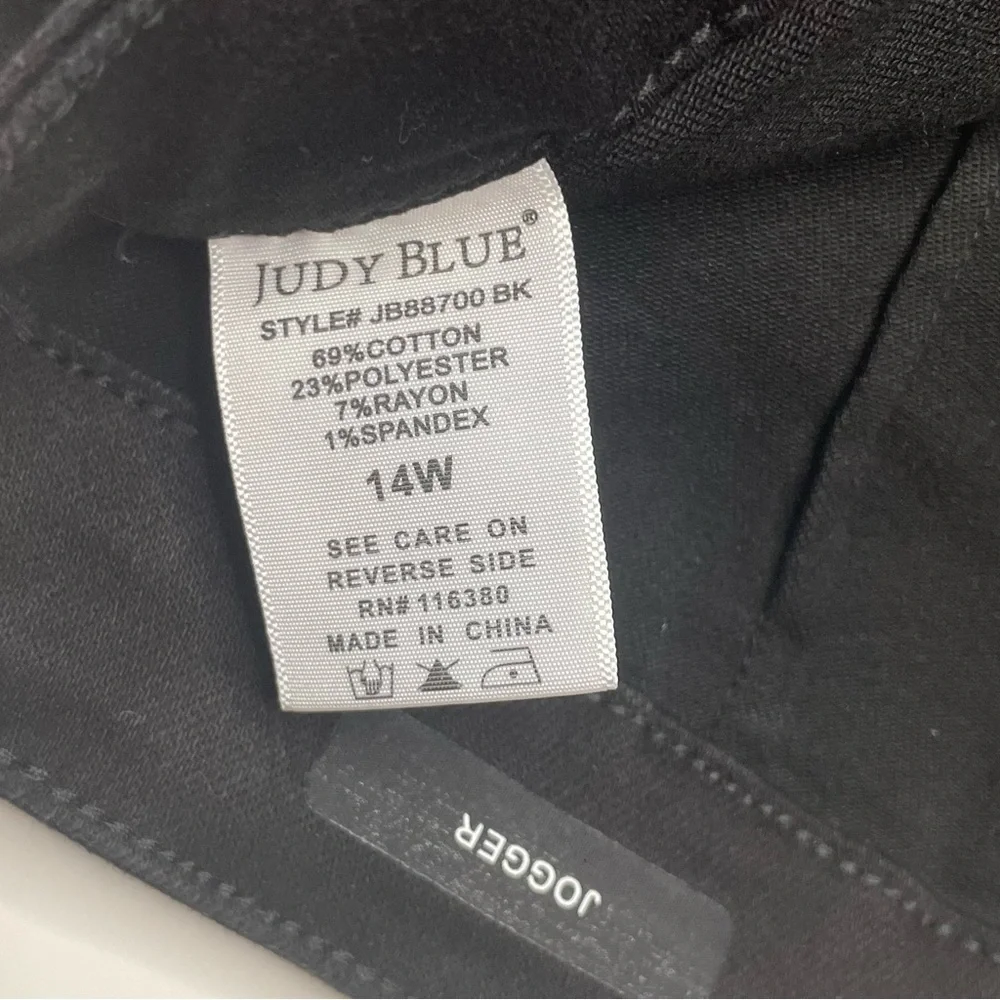 Judy Blue Women's High Waist Black Jogger Jeans Stretch Denim Size 14W - Picture 9 of 16